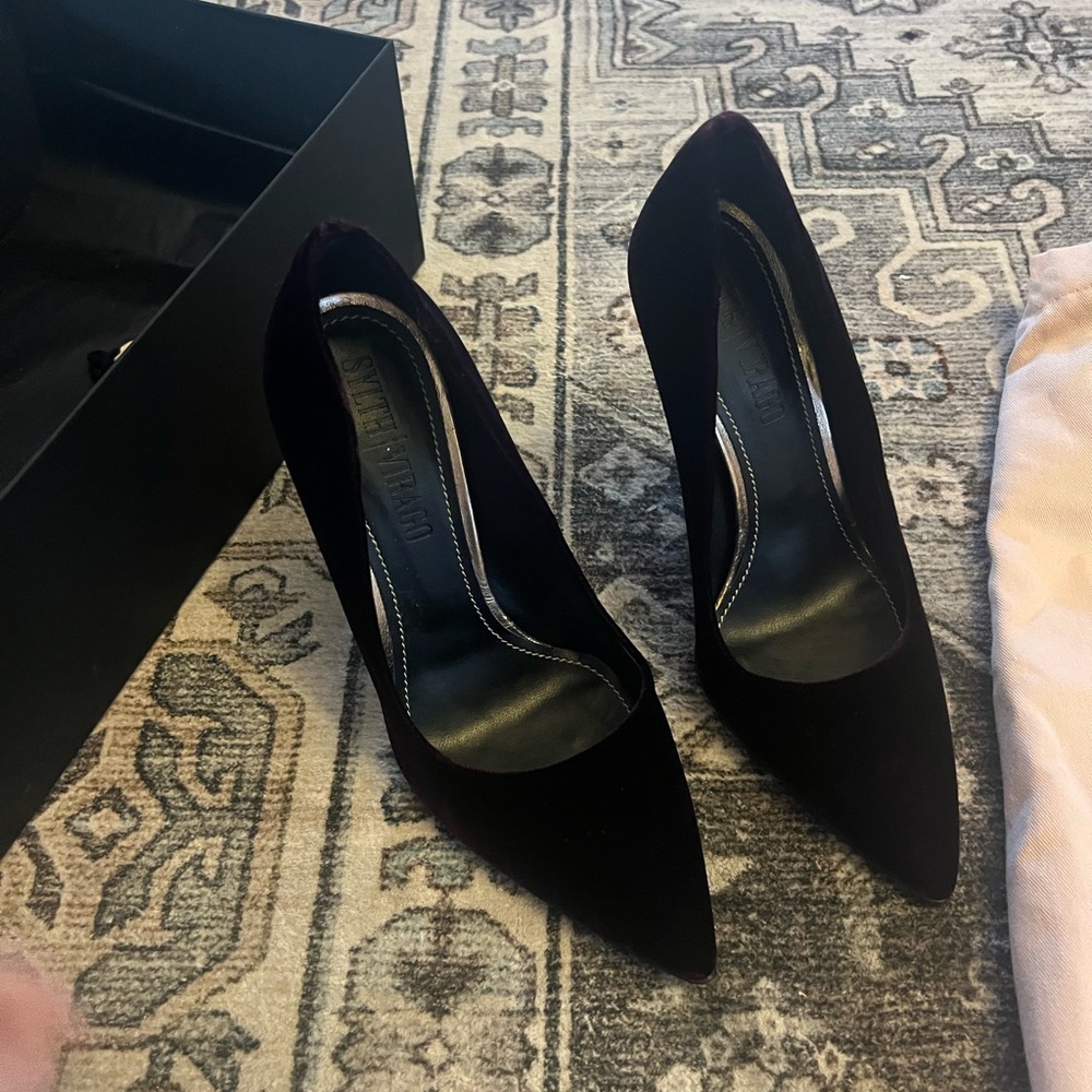 Sylth Virago Antigone heels velvet Bordeaux size 36 NEW IN BOX